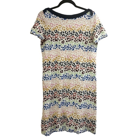 BODEN Georgia Multicolor Animal Leopard Print T-Shirt Jersey Dress - Sz 4R - Picture 2 of 6